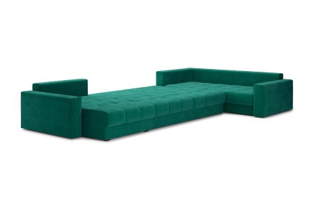 Диван п-образный тик-так Монарх изумрудный