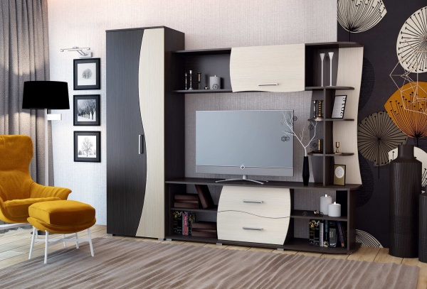 Гостиная Колумбия Венге/Дуб (Ш-2250 х В-1920 х Г-446 мм)