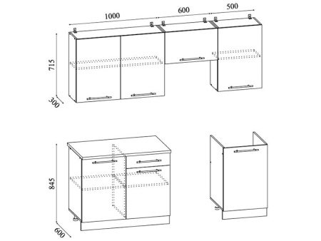 Кухонный Гарнитур София Олива Металлик 2100 мм