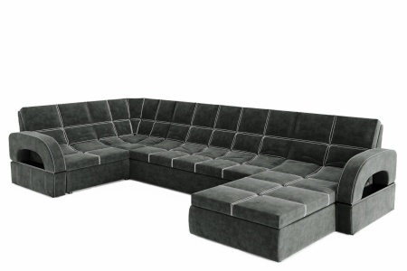Диван Угловой Мадрид с Оттоманкой (Ш-3560 х Г-1800 х В-1000 мм)/Разные Цвета