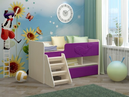 Кровать Юниор-3 МДФ 3 Д (Д-1430 х В-1100 х Г-800 мм/сп.место 1400 х  700 мм)Разные Цвета