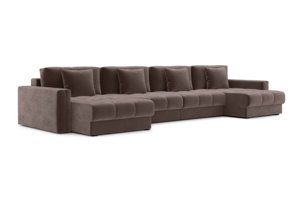 Диван п-образный тик-так Монарх М2О2 коричневый